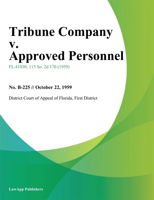 Tribune Company v. Approved Personnel