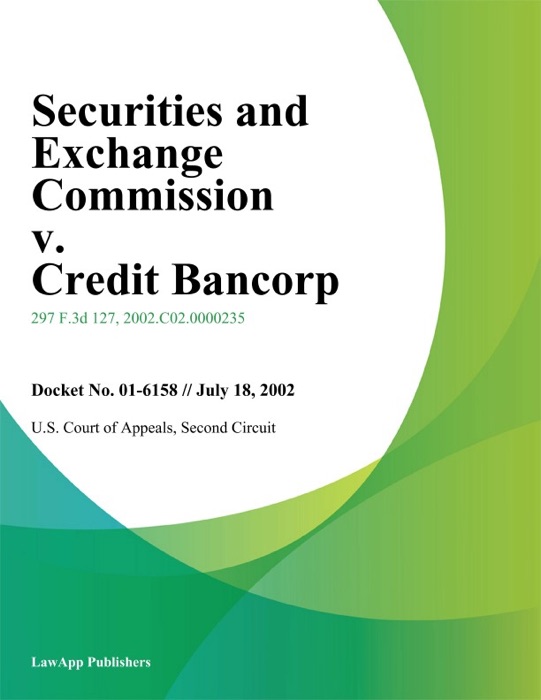 Securities and Exchange Commission v. Credit Bancorp