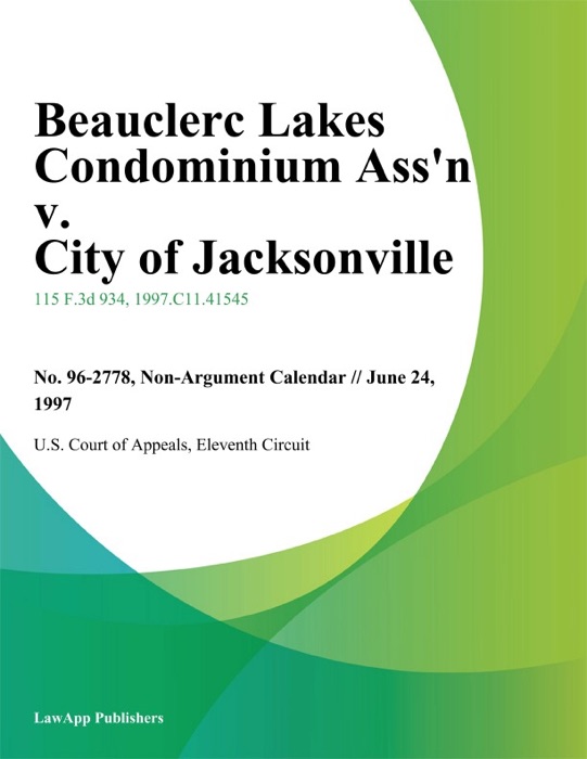 Beauclerc Lakes Condominium Ass'n v. City of Jacksonville