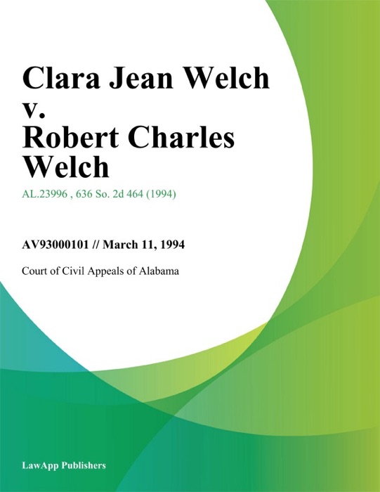 Clara Jean Welch v. Robert Charles Welch