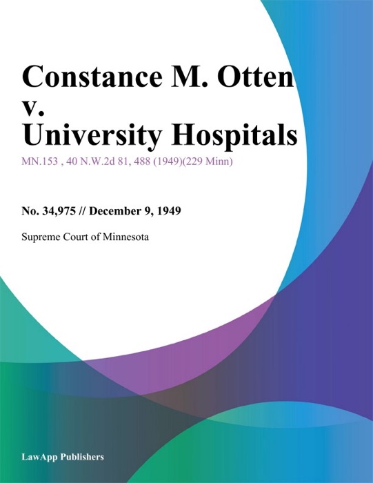 Constance M. Otten v. University Hospitals