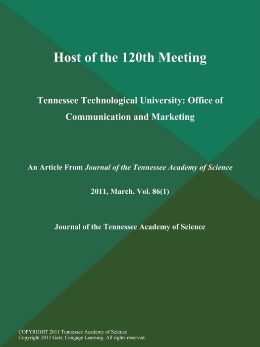 Host of the 120th Meeting: Tennessee Technological University: Office of Communication and Marketing