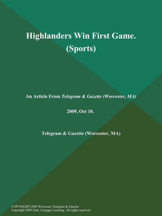 Highlanders Win First Game (Sports)