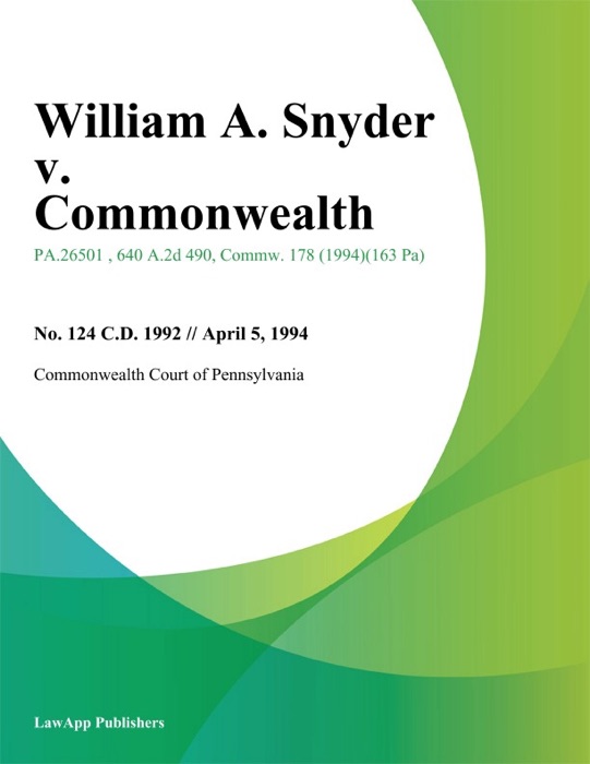 William A. Snyder v. Commonwealth