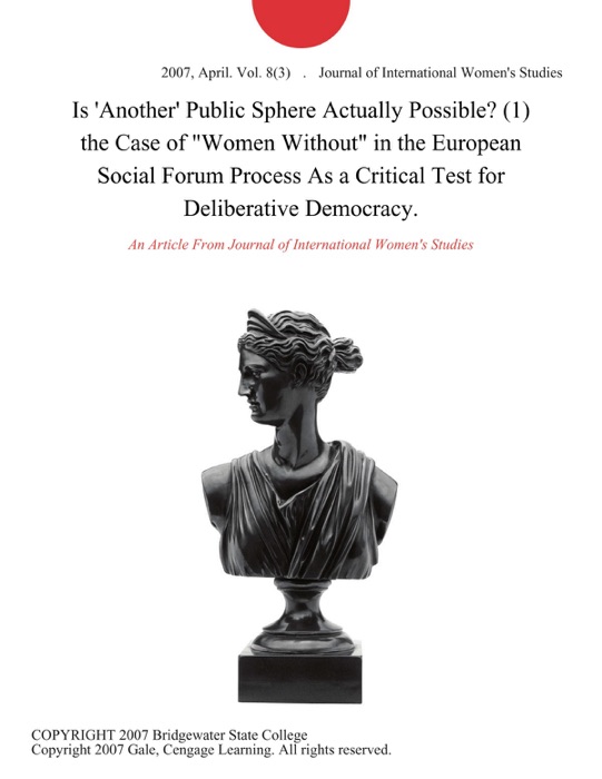 Is 'Another' Public Sphere Actually Possible? (1) the Case of 