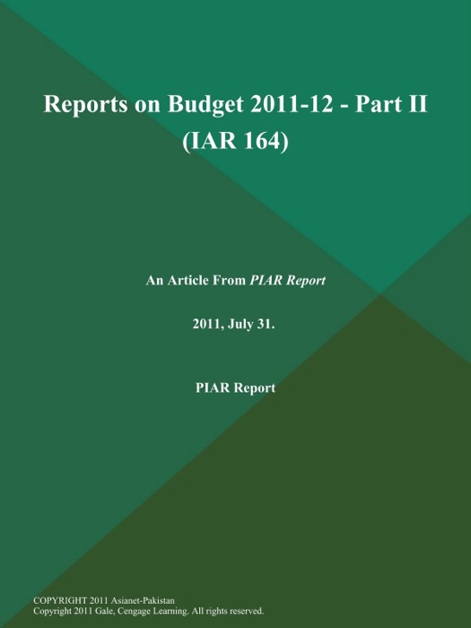 Reports on Budget 2011-12 - Part II (IAR 164)