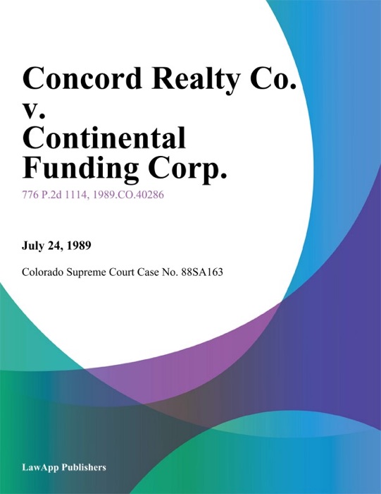Concord Realty Co. V. Continental Funding Corp.