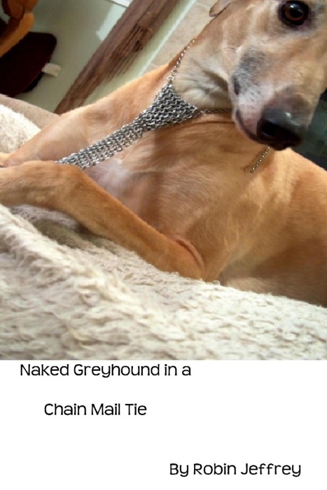 Naked Greyhound In a Chain Mail Tie