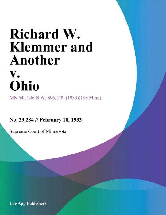 Richard W. Klemmer and Another v. Ohio