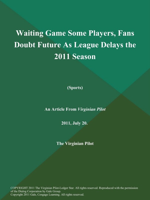 Waiting Game Some Players, Fans Doubt Future As League Delays the 2011 Season (Sports)