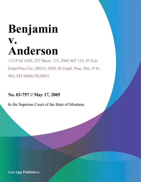 Benjamin v. Anderson