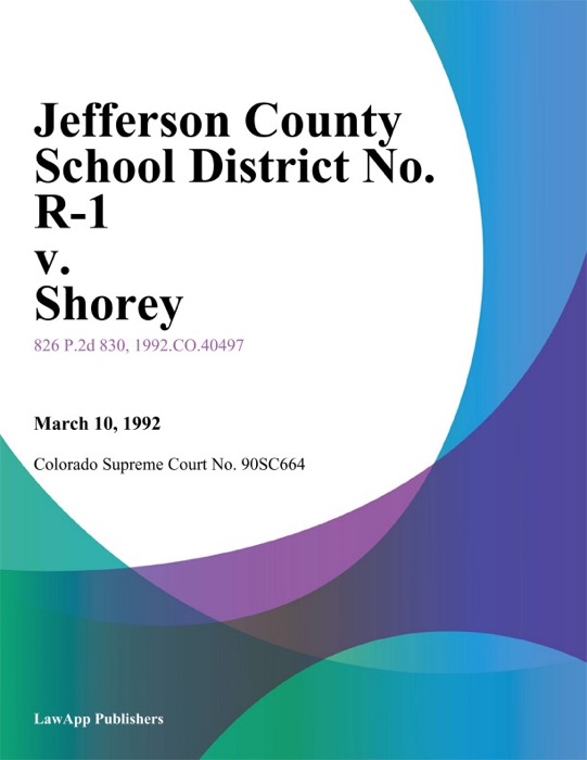 Jefferson County School District No. R-1 V. Shorey