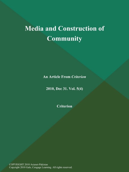 Media and Construction of Community