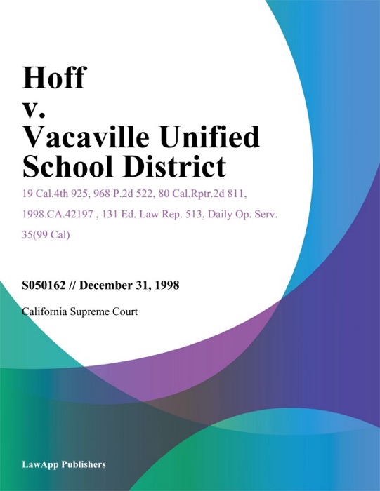 Hoff V. Vacaville Unified School District