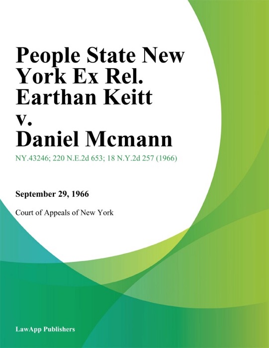 People State New York Ex Rel. Earthan Keitt v. Daniel Mcmann