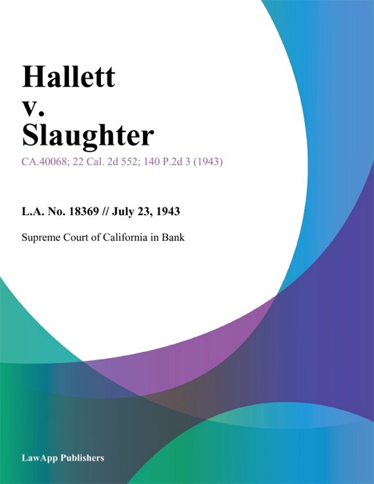 Hallett V. Slaughter