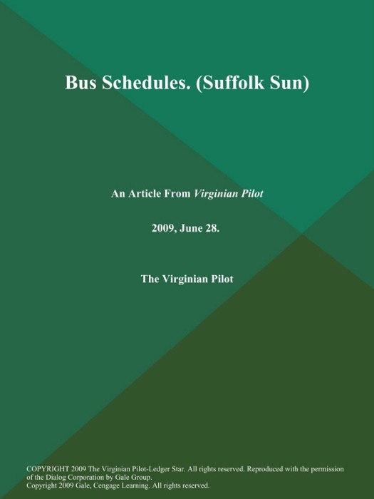 Bus Schedules (Suffolk Sun)