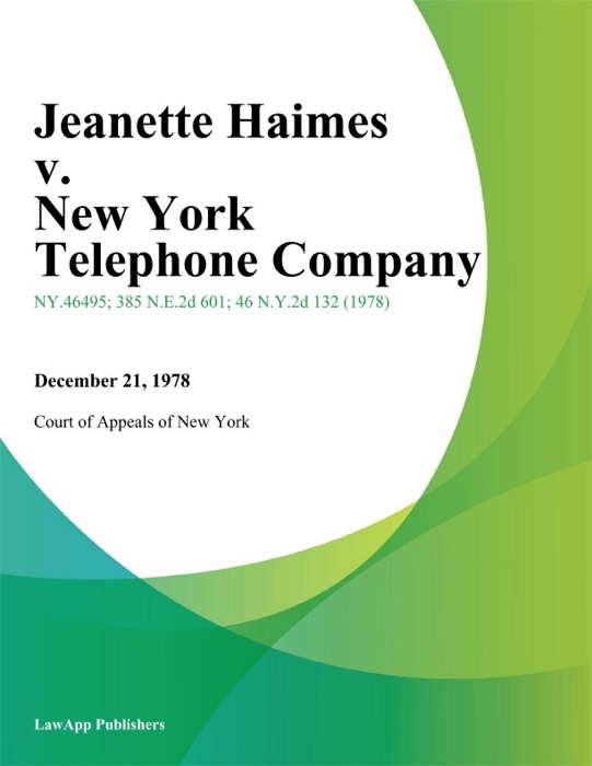 Jeanette Haimes v. New York Telephone Company