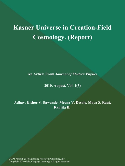 Kasner Universe in Creation-Field Cosmology (Report)