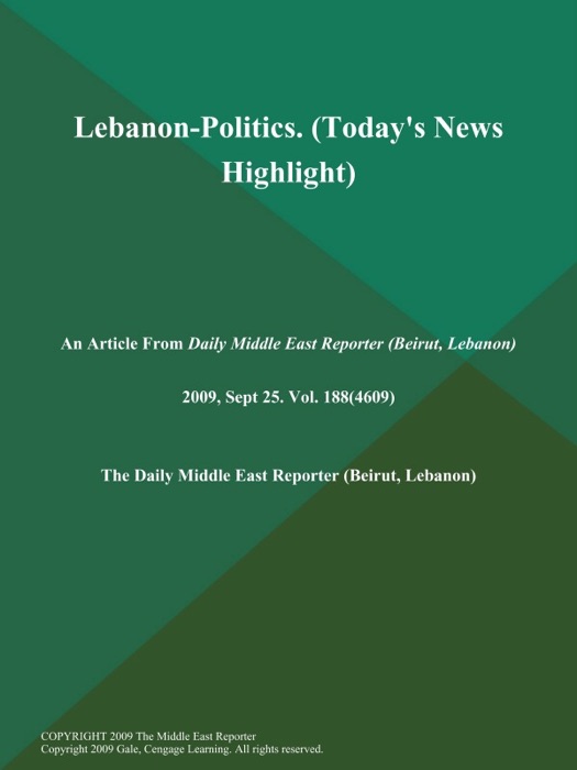 Lebanon-Politics (Today's News Highlight)