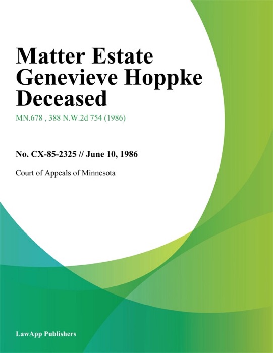 Matter Estate Genevieve Hoppke Deceased