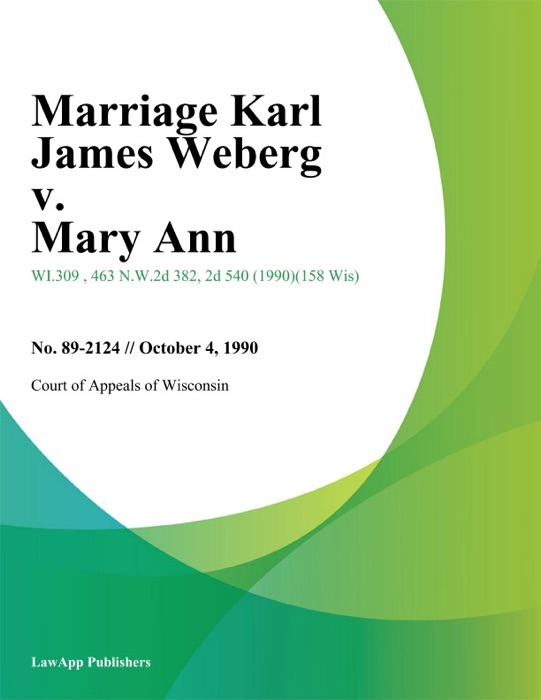 Marriage Karl James Weberg v. Mary Ann