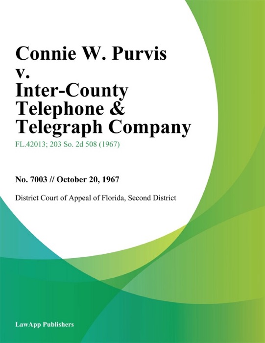 Connie W. Purvis v. Inter-County Telephone & Telegraph Company