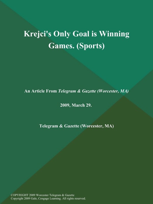 Krejci's Only Goal is Winning Games (Sports)