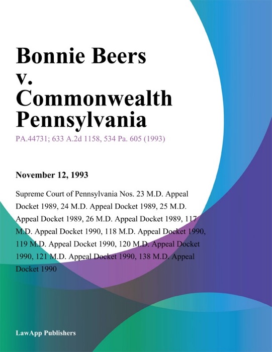 Bonnie Beers v. Commonwealth Pennsylvania