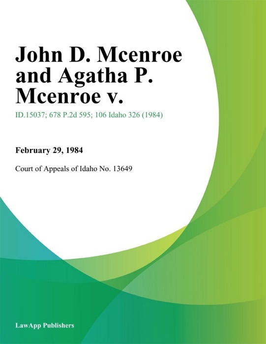 John D. Mcenroe and Agatha P. Mcenroe v.