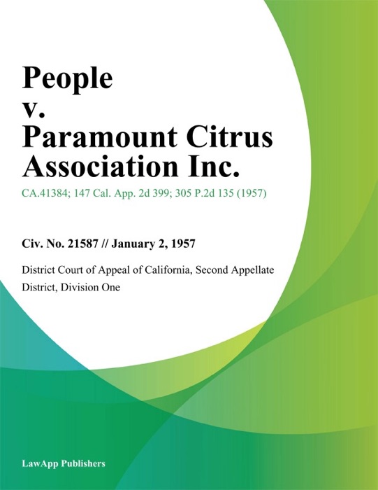 People v. Paramount Citrus Association Inc.