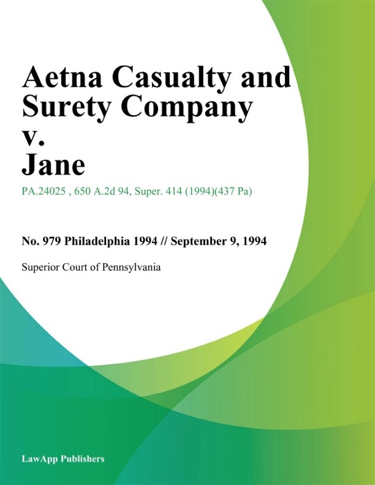Aetna Casualty and Surety Company v. Jane