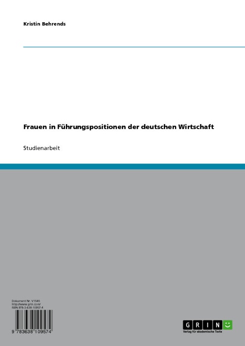 Frauen in Führungspositionen der deutschen Wirtschaft