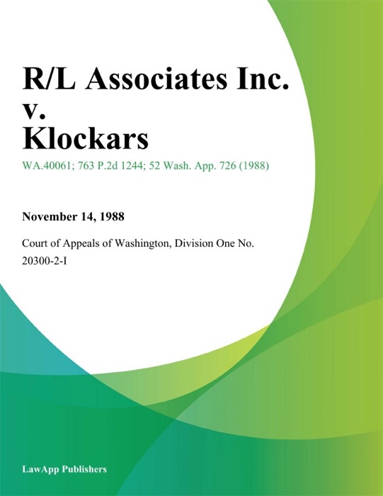 R/L Associates Inc. V. Klockars