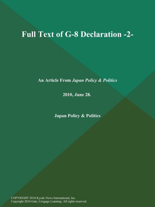 Full Text of G-8 Declaration -2-