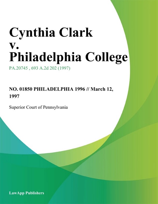 Cynthia Clark v. Philadelphia College