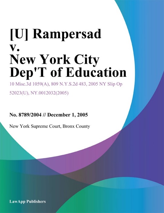 Rampersad v. New York City Dept of Education