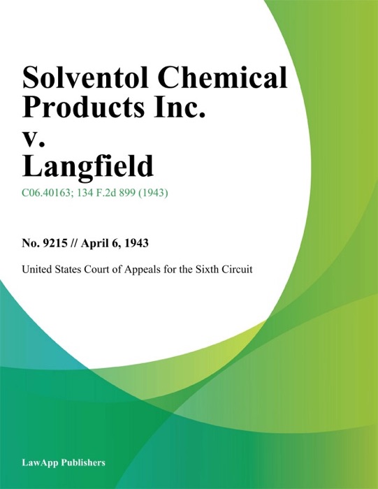 Solventol Chemical Products Inc. v. Langfield.