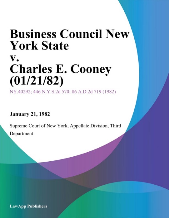 Business Council New York State v. Charles E. Cooney