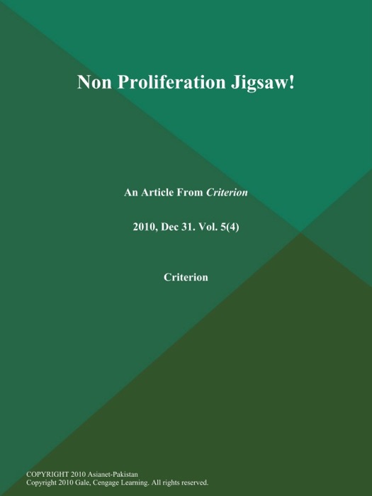 Non Proliferation Jigsaw!
