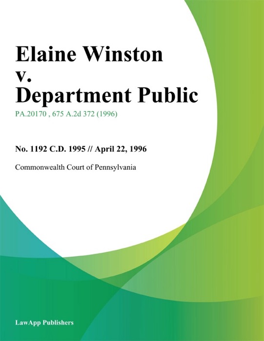 Elaine Winston v. Department Public