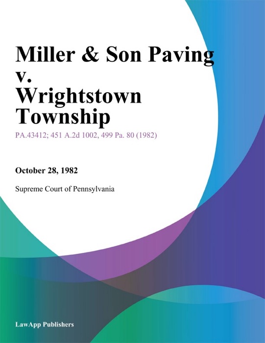 Miller & Son Paving v. Wrightstown Township