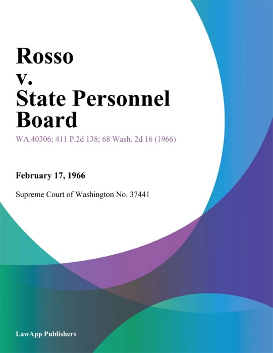 Rosso V. State Personnel Board