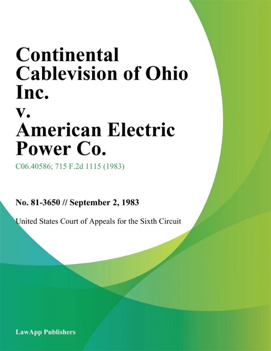 Continental Cablevision of Ohio Inc. v. American Electric Power Co.