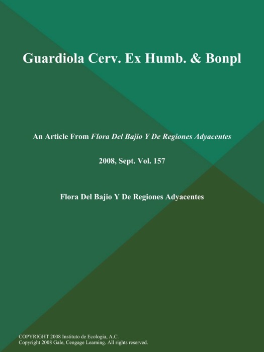 Guardiola Cerv. Ex Humb. & Bonpl