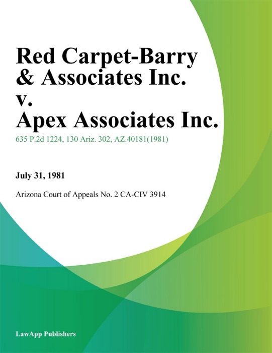 Red Carpet-Barry & Associates Inc. v. Apex Associates Inc.