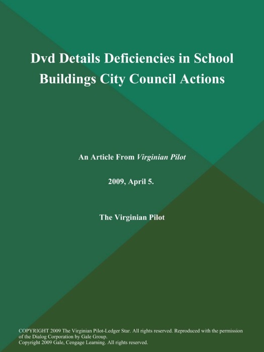 Dvd Details Deficiencies in School Buildings City Council Actions