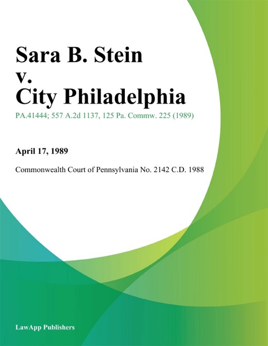 Sara B. Stein v. City Philadelphia