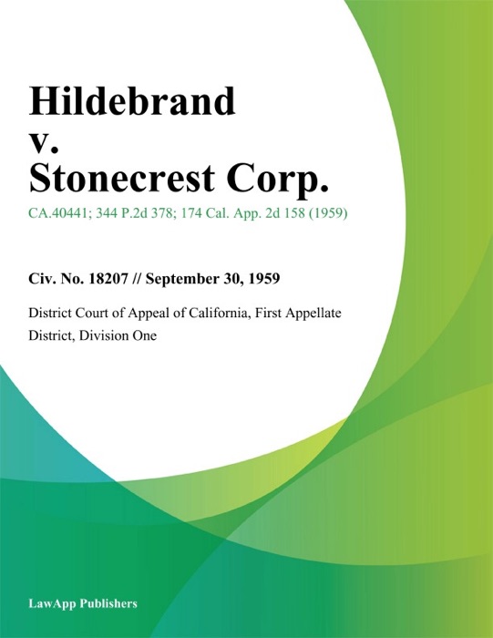 Hildebrand v. Stonecrest Corp.