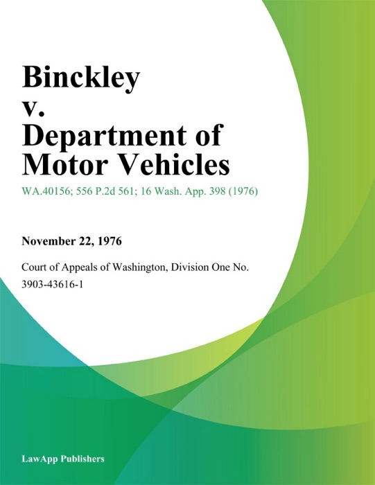 Binckley v. Department of Motor Vehicles